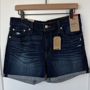 Levi's Women's Mid-length Deep Indigo Jean Shorts